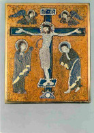 Art - Art Religieux - Emaux Limousins - Emaux Sur Cuivre - Crucifixion - Email Champlevé - CPM - Voir Scans Recto-Verso - Paintings, Stained Glasses & Statues