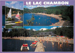 63 - Lac Chambon - Multivues - Le Chalet De La Plage - Ecole De Voile Et Canoé - CPM - Carte Neuve - Voir Scans Recto-Ve - Autres & Non Classés