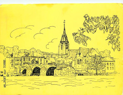 89 - Pont Sur Yonne - Vue Générale - Art Dessin - Etat Léger Pli Visible - CPM - Voir Scans Recto-Verso - Pont Sur Yonne