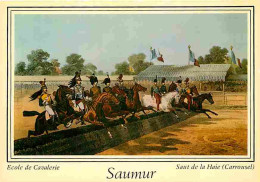49 - Saumur - Ecole De Cavalerie - Saut De La Haie (Carrousel) - D'après Une Gravure D'époque - Gravure Lithographie Anc - Saumur