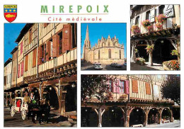 09 - Mirepoix - Multivues - Calèche - Chevaux - Automobiles - Blasons - CPM - Voir Scans Recto-Verso - Mirepoix