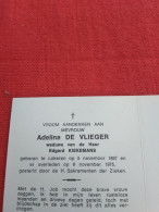 Doodsprentje Adeline De Vlieger / Lokeren 5/11/1897 - 6/11/1975 ( Edgard Kiekemans ) - Religion & Esotericism