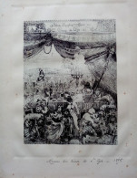 LITHO CURIOSA DINER DE ST CYR 1895 - Lithografieën