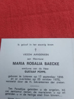 Doodsprentje Maria Rosalia Baecke / Lokeren 17/9/1896 - 23/10/1975 ( Gustaaf Poppe ) - Religion & Esotericism