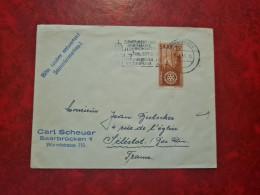 Lettre / Carte   1955     SAAR  SAARBRUCKEN FLAMME 2 BAUAUSSTELLUNG IM BEXBACHER TIMBRE ROTARY - Sonstige & Ohne Zuordnung