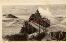 CPA BIARRITZ - TEMPETE AU ROCHER DE LA VIERGE - Biarritz