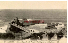 CPA BIARRITZ - ROCHER ET ESPLANADE DE LA VIERGE - LL - Biarritz