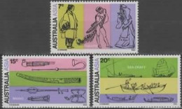 AUSTRALIË:1971: Y.430-32 : Art Australian Et Asiatique. Postfris / Neufs / MNH.@§@ Théatre – Instruments De Musique ... - Nuevos