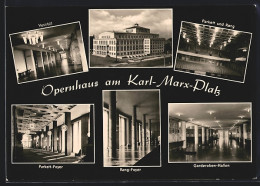 AK Leipzig, Opernhaus Am Karl-Marx-Platz, Innenansichten Vestibül, Rang-Foyer Und Garderoben-Hallen  - Leipzig