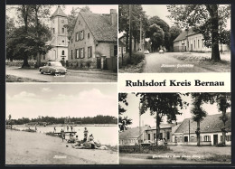 AK Ruhlsdorf /Kreis Bernau, Konsum-Gaststätte, Gasthaus Zum Alten Krug, Kirche  - Bernau