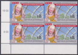 2000 , Mi 2313 ** (1) - 4 Er Block Postfrisch - 150 Jahre Denkmalschutz - Altenmarkter Madonna - Unused Stamps