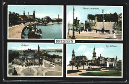 AK Dresden, Hofoper, Königliches Schloss, Terrassentreppe  - Dresden