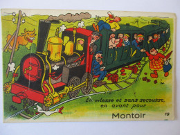 La Montagne...(loire-inf.)...carte A Système..en Vitesse Et Sans Secousses En Avant...animée...(train,wagons). - La Montagne