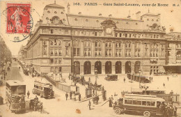 5 Cpa PARIS. Gare St-Lazare Eglise St-Eustache Et Notre-Dame, Lac Bois Boulogne Et Invalides (état Moyen Pour La 2°) - Other Monuments