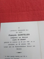 Doodsprentje François Quitelier / Lokeren 22/6/1943 - 28/10/1975 ( Lisette De Brandt ) - Religion & Esotérisme