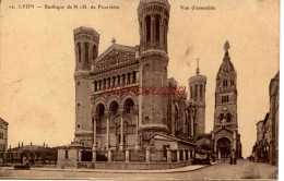 CPA LYON - BASILIQUE N.D. DE FOURVIERE - VUE D'ENSEMBLE - Altri & Non Classificati