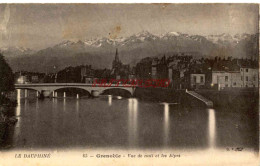 CPA GRENOBLE - VUE DE NUIT ET LES ALPES - Grenoble