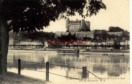 CPA SAUMUR - LE CHATEAU ET LE QUAI PRIS DU MARRONNIER - Saumur