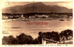 CPA SAINT JEAN DE LUZ - VUE D'ENSEMBLE DE LA PLAGE - LA RHUNE - Saint Jean De Luz