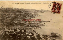 CPA MENTON - DE NICE  MENTON  VOL D'AEROPLANE - Menton