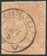 SUISSE - Z 24G  - 15 RAPPEN ROSE HELVETIA ASSISE - Used Stamps
