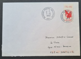France,  Troupes De L'ONU En YOUGOSLAVIE ZAGREB ( Bataille De Soutien Logistique) BP 651. - Military Postmarks From 1900 (out Of Wars Periods)
