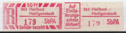 DDR Einschreibemarke Heilbad Heiligenstadt SbPA Postfrisch, EM2B-563II(1) PU+ RU (a) Zh (Mi 2C) - R-Zettel