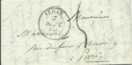 FRANCE CACHET SEDAN ( ARDENNES ) POUR PARIS DE 1825 LETTRE COVER - 1801-1848: Précurseurs XIX