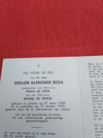 Doodsprentje Odilon Alphonse Beda / Lokeren 27/3/1898 - 17/10/1975 ( Paula De Cock / Helena De Vreese ) - Religion & Esotérisme