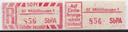 DDR Einschreibemarke Mühlhausen SbPA Postfrisch, EM2B-57II(1) RU (a) Zh (Mi 2C) - Aangetekende Etiketten