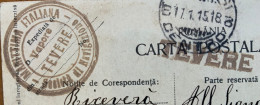 VAPORE TEVERE - SOCIETA' DI NAVIGAZIONE MARITTIMA ITALIANA -  SU CARTOLINA FROM  GALAȚI 23/12/1914 To SASSARI  - RRR - Tessere Associative