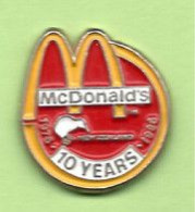Pin's Mac Do McDonald's New Zealand 10 Years 1976 1986 - 4A01 - McDonald's
