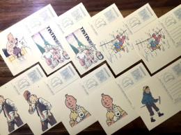 Prepaid Postcard Lot Of X17 Tintin Cartoon Theme (Last In Stock) - Märchen, Sagen & Legenden