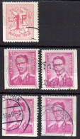 Belgique 1969 -chiffre Sur Lion Et Baudouin Type Marchand "à Lunettes" -5 Timbres - COB 1484 à 1485c - Used Stamps