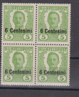 AUSTRIA  ITALY WW I Military Stamp Bloc Of 4 MNH - Nuovi