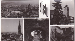 A24372 - Collage With Landscapes Of Sibiu City Postcard Romania 1966 - Rumänien