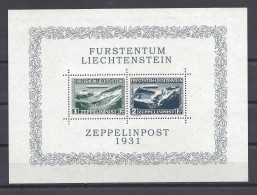 LIECHTENSTEIN (1931 Souvenir Sheet: Zeppelin, Not Issued) MNH SuperB Cat.Val. € 1000.00 - Unused Stamps