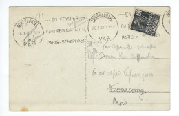 CPA SAINT RAPHAEL Avec Timbre Femme Fachi 15 C Oblitéré Flamme Krag Raid Féminin Auto, 1931 - Mechanical Postmarks (Advertisement)