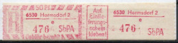 DDR Einschreibemarke Hermsdorf SbPA Postfrisch, EM2F-6530-2e Zh (Mi 2G) - R-Zettel