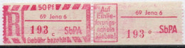 DDR Einschreibemarke Jena SbPA Postfrisch, EM2B-69-6cII RU (b) Zh (Mi 2C) - Labels For Registered Mail