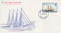 Enveloppe  FDC  1er   Jour   FALKLAND   Bateaux  Postaux  :  FOAM   1978 - Falklandinseln
