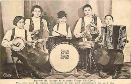 Musique - Souvenir Du Passage De La Petite Troupe Fallone - Plus Petit Jazz De L'époque - Accordéon - Batterie - CPA - E - Musik Und Musikanten