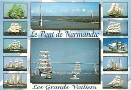 Bateaux - Voiliers - Les Grands Voiliers - Le Pont De Normandie - Multivues - CPM - Voir Scans Recto-Verso - Sailing Vessels