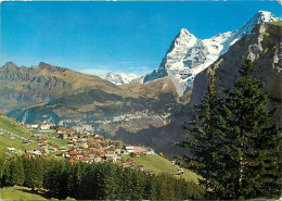 Suisse - BE Berne - Murren - Tschuggen, Lauberhorn, Wetterhorn, Eiger, Mônch - CPM - Carte Neuve - Voir Scans Recto-Vers - Sonstige & Ohne Zuordnung