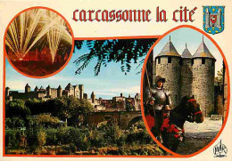 11 - Carcassonne - La Cité Médiévale - Multivues - Chevalier En Armure - Chevaux - Costumes Médiévaux - Blasons - Embras - Carcassonne