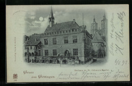 Mondschein-AK Göttingen, Rathaus M. St. Johannis-Kirche  - Goettingen