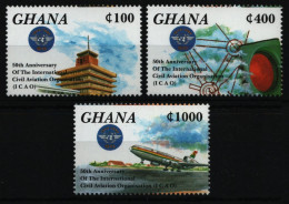 Ghana 1994 - Mi-Nr. 2112-2114 ** - MNH - Flugzeuge / Airplanes - Ghana (1957-...)