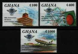 Ghana 1994 - Mi-Nr. A-C 2114 ** - MNH - Flugzeuge / Airplanes - Ghana (1957-...)