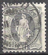 Schweiz Suisse HELVETIA 1904: 14 Zähne Dents KZ II Zu 76F Mi 68A Yv ? 40c Grau Mit ⊙ ZÜRICH 11 ?.XII.05 (Zu CHF 35.00) - Gebruikt