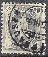 Schweiz Suisse HELVETIA 1904: 14 Zähne Dents KZ II Zu 76F Mi 68A Yv? 40c Grau Mit ⊙ SCHAFFHAUSEN 5.III.06 (Zu CHF 35.00) - Used Stamps